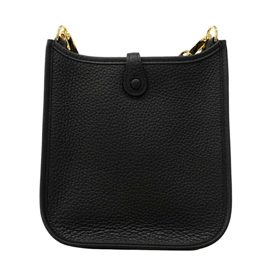愛馬仕 Pochette Evelyne TPM Taurillon 黑色 K 印章女士手拿包-5