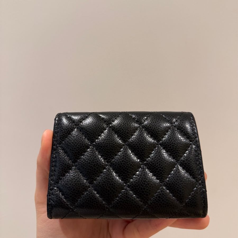 Chanel Boy黑銀三折短夾🇯🇵日本購入-2