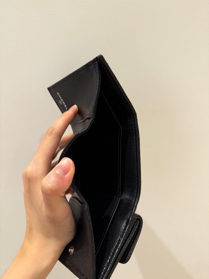 Chanel Boy黑銀三折短夾🇯🇵日本購入-8