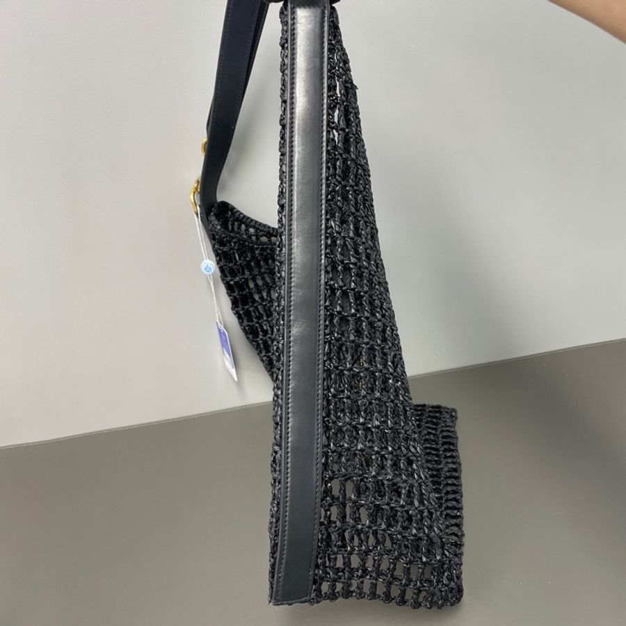 Ysl • 經典黑金拉菲草Hobo包-3