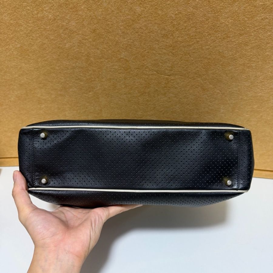Prada • 經典黑金長柄公文包 Plume 35-6