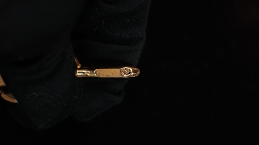 Chanel 黑金皮穿链单根腰链-11