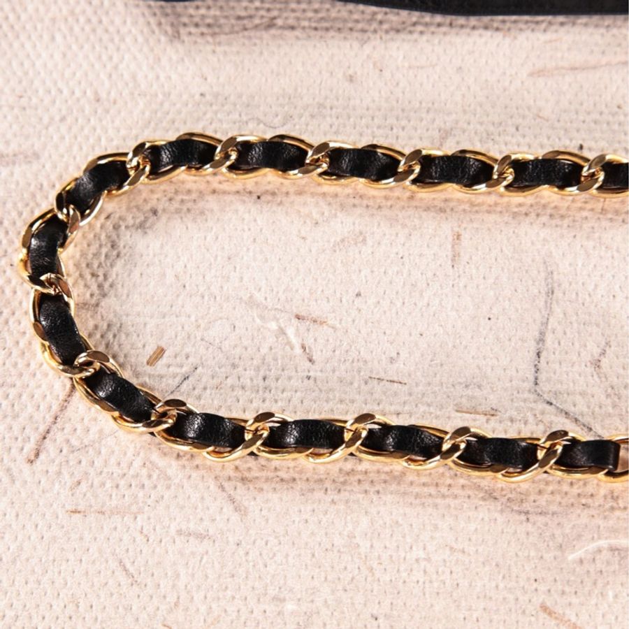 Chanel 王鸥同款黑金皮穿链腰链项链两用款腰链-23