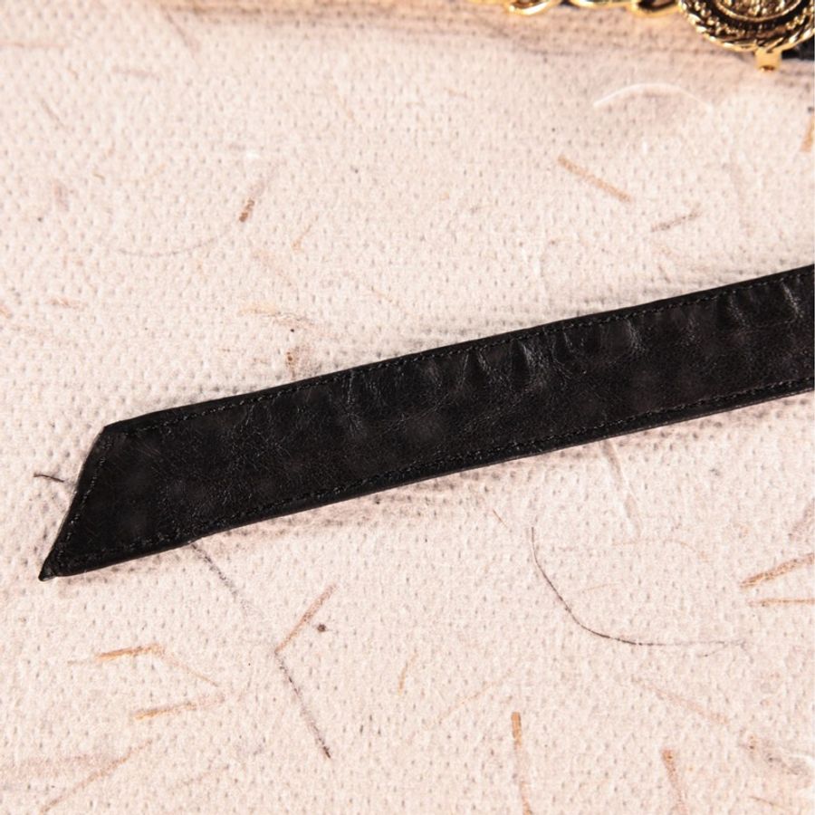 Chanel 王鸥同款黑金皮穿链腰链项链两用款腰链-33