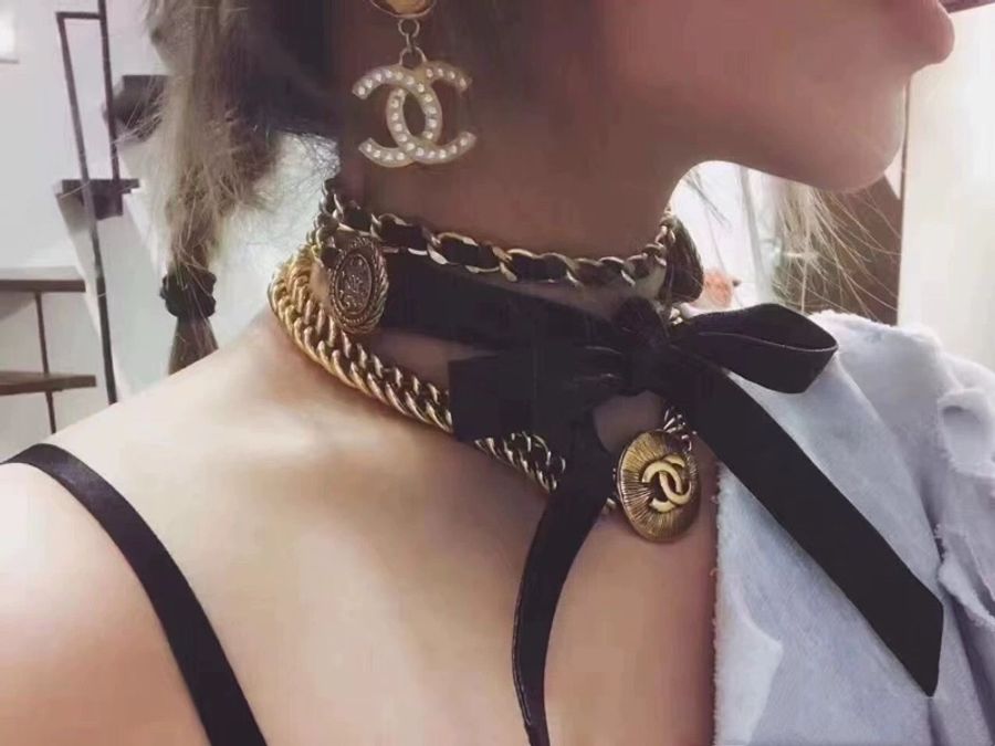 Chanel 王鸥同款黑金皮穿链腰链项链两用款腰链-43