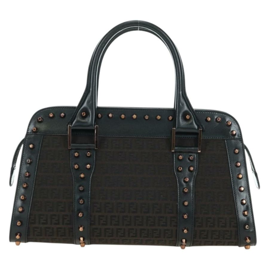 【日本直送】FENDI Zucchino 帆布手提包 棕色 銀色 正品 179058V-12