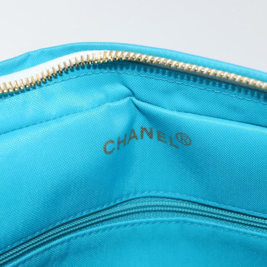 【日本直送】香奈兒 (CHANEL) 絎縫鏈條肩背包 尼龍材質 藍色 金色 CC 標誌 Auth 181801SV-19