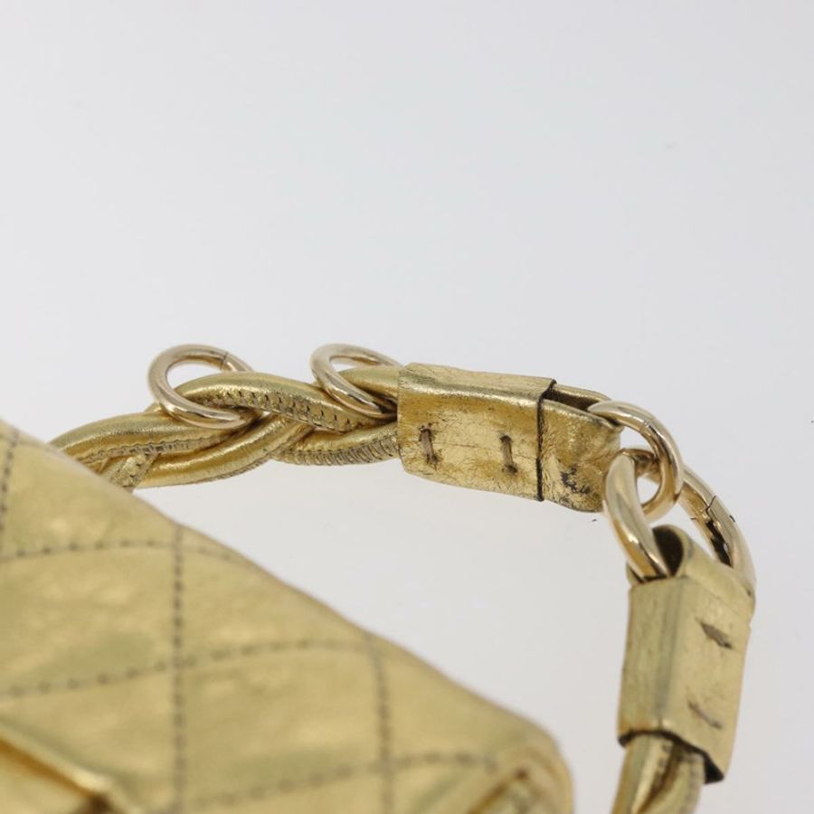 【日本直送】香奈兒 Matelasse 2.55 手拿包，金色皮革，CC 標誌，貨號 181679SM-7