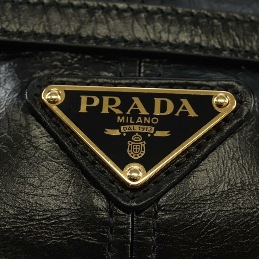 【日本直送】PRADA Bonnie迷你手提包，皮革材質，兩用，黑色金色，正品，貨號188724SM-22