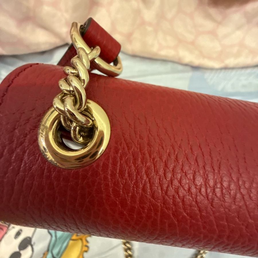 Gucci紅色鏈條風琴包-18