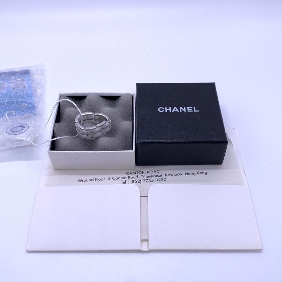 Chanel香奈兒 Ultra 系列 18K白金白陶瓷鑽石戒指-4