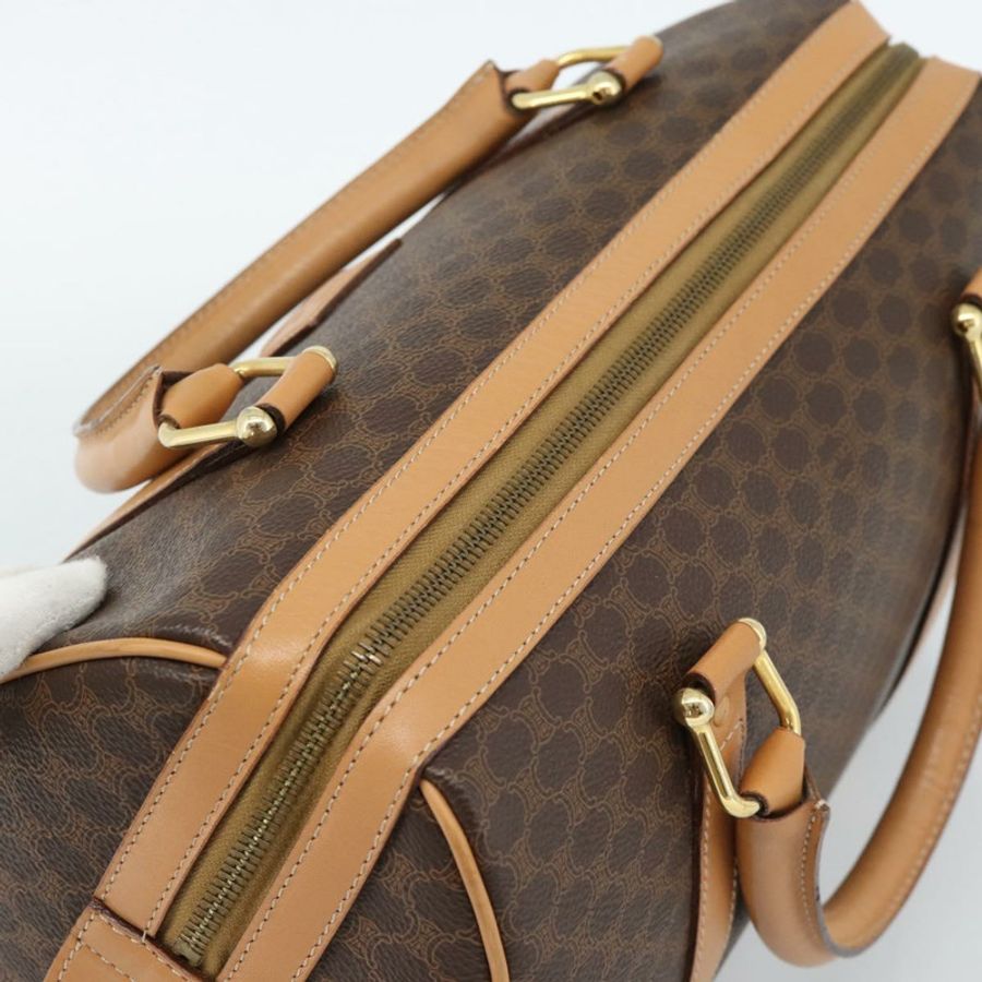 【日本直送】CELINE Macadam帆布波士頓包 PVC皮革 棕色 金色 正品 187697A-5