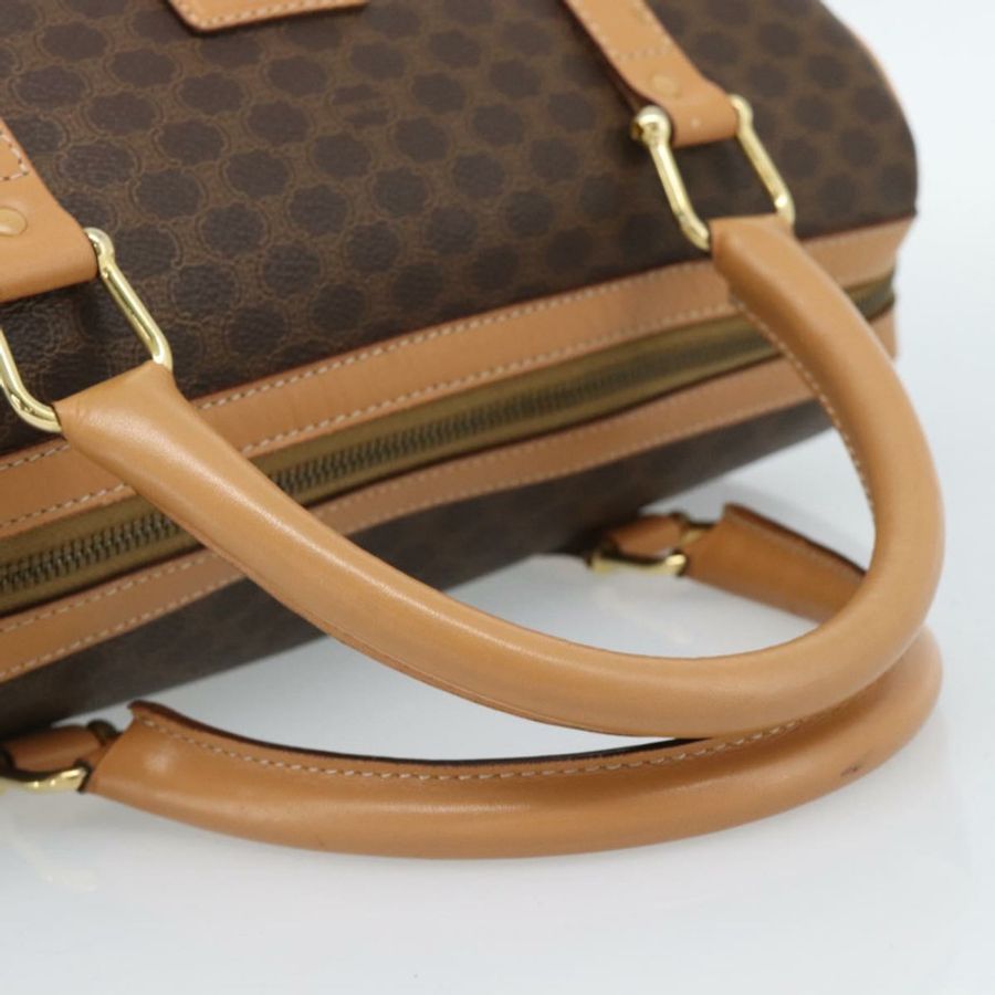 【日本直送】CELINE Macadam帆布波士頓包 PVC皮革 棕色 金色 正品 187697A-6