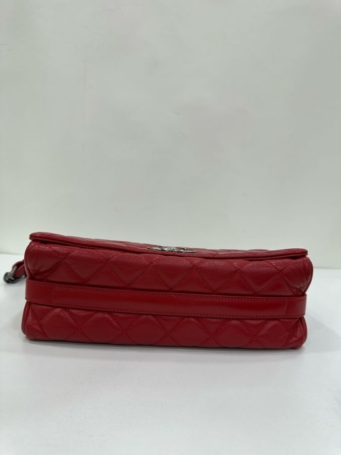 Chanel香奈兒CF復古銀扣 季節款紅色，主扣精緻好看，底長26cm 鐳射21開-6