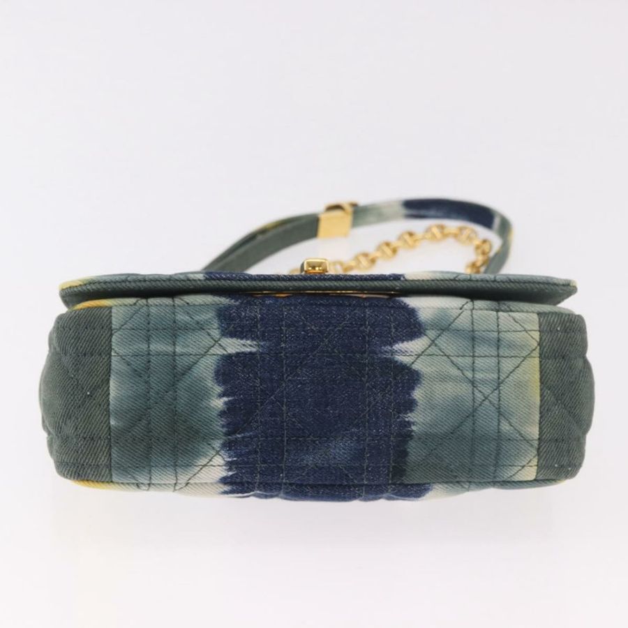 【日本直送】Christian Dior Cannage Miss Caro 鏈條包 帆布 海軍藍 金色 正品 188825SAM-4