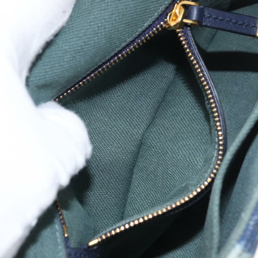 【日本直送】Christian Dior Cannage Miss Caro 鏈條包 帆布 海軍藍 金色 正品 188825SAM-22