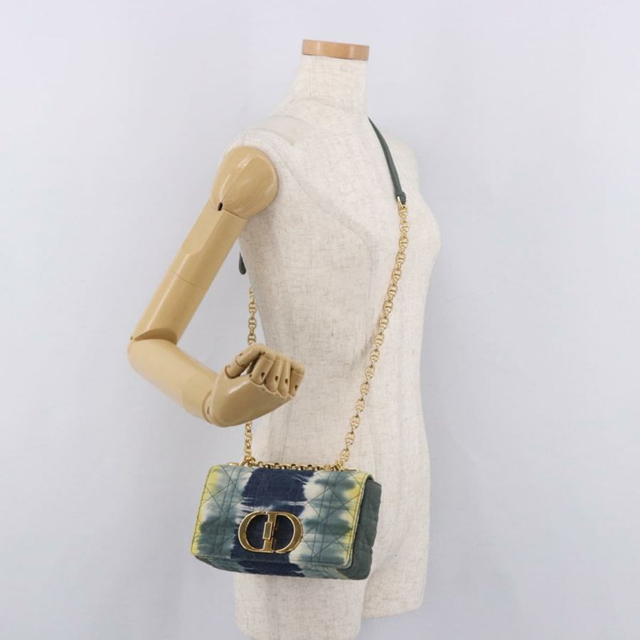 【日本直送】Christian Dior Cannage Miss Caro 鏈條包 帆布 海軍藍 金色 正品 188825SAM-24