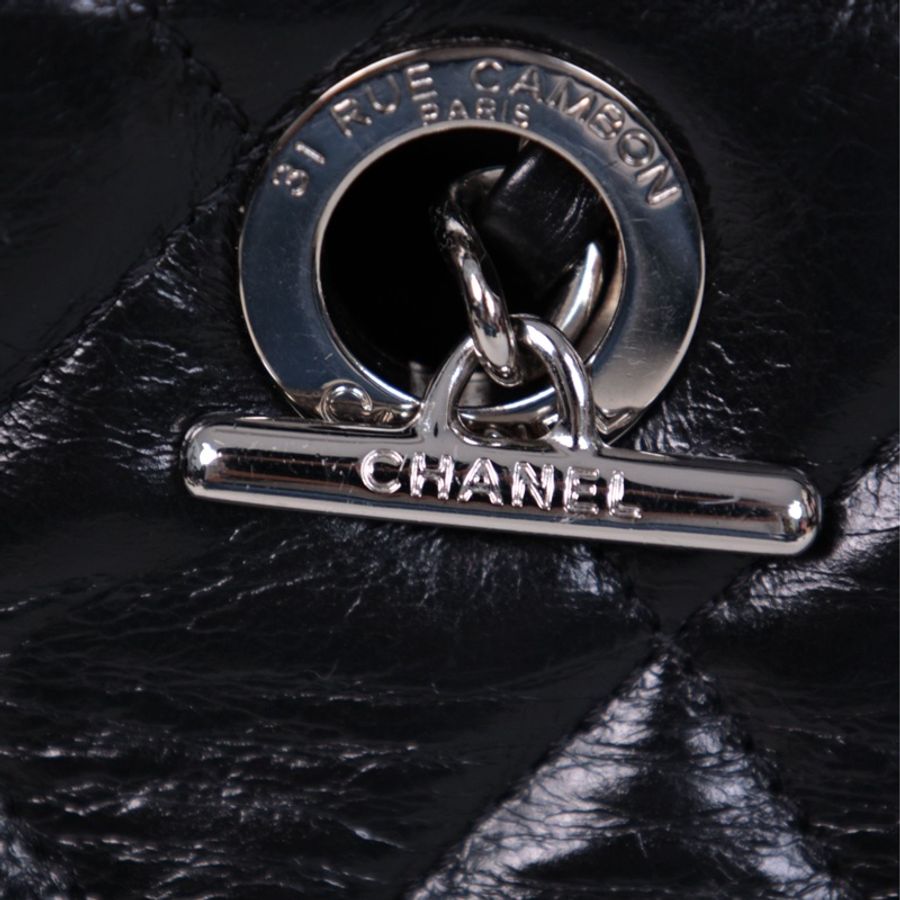 Chanel 20开黑银衣架手柄手提包单肩包-33