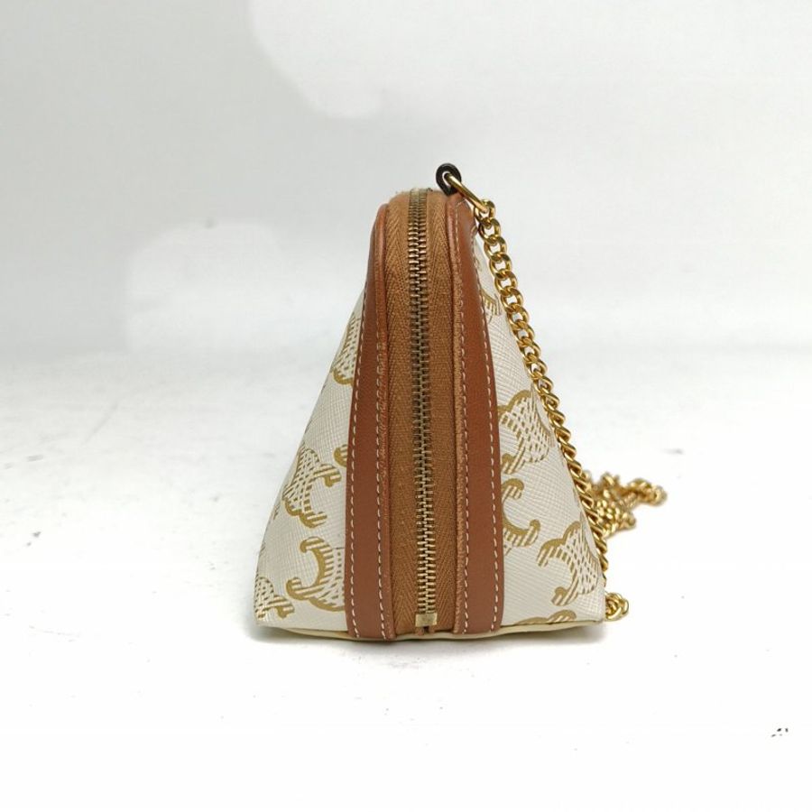 CELINE Triomphe凱旋門貝殼包鏈條包老花PVC金扣肩背包-1