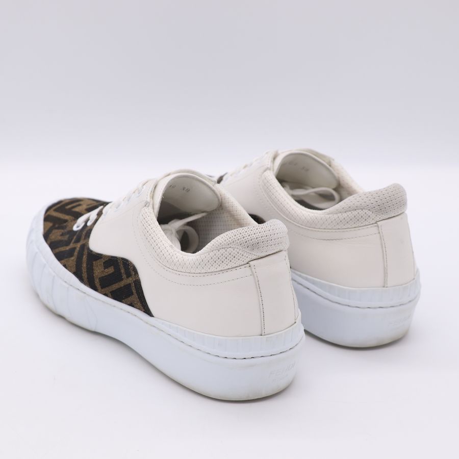 Fendi 經典花紋 FF 白色牛皮 休閒鞋 EU38-6