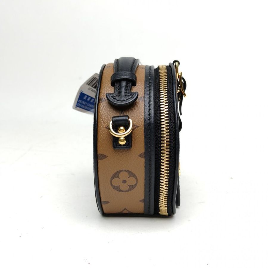 LOUIS VUITTON PETITEBOITE硬圓餅Mini焦糖色PVC晶片肩背包-3