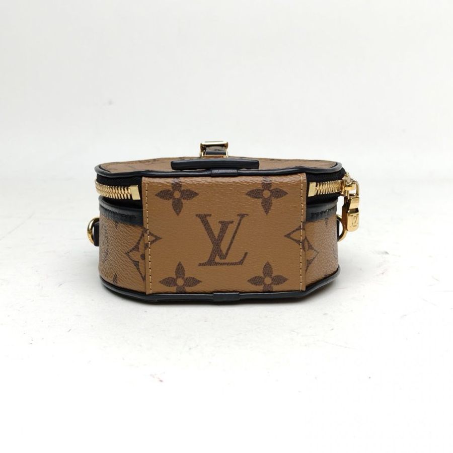 LOUIS VUITTON PETITEBOITE硬圓餅Mini焦糖色PVC晶片肩背包-4