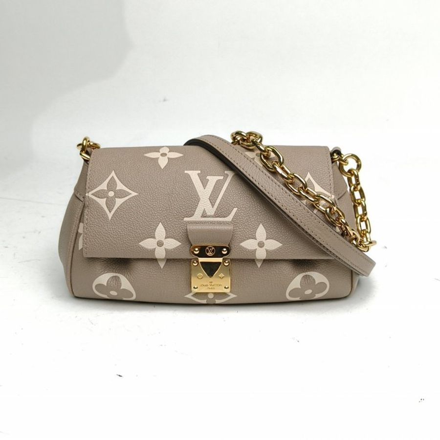 LOUIS VUITTON Favorite鏈條雲朵包灰色牛皮晶片肩背包-0