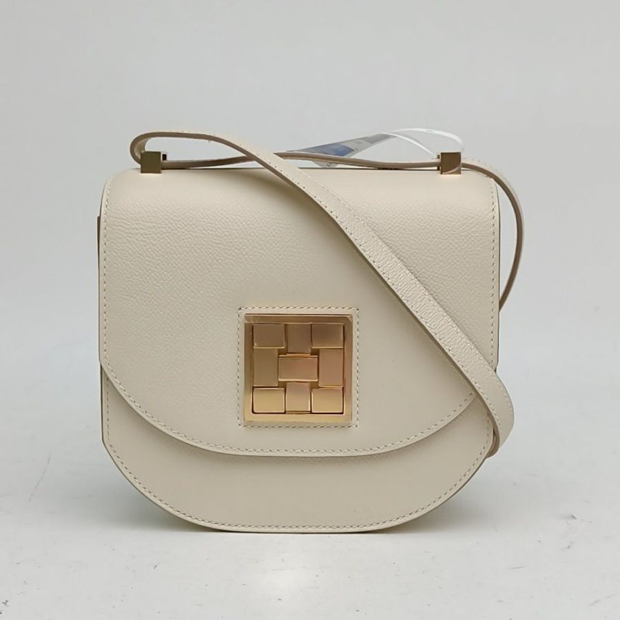 HERMES Mosaique馬賽克小號17奶昔白D刻金扣肩背包-0