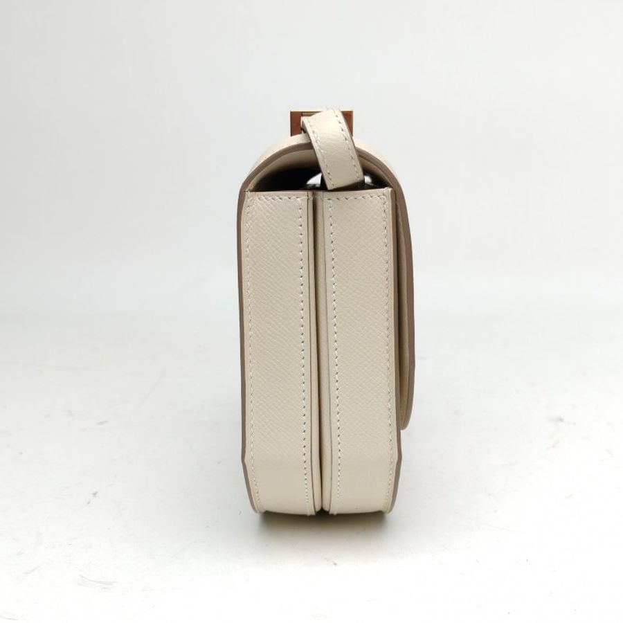 HERMES Mosaique馬賽克小號17奶昔白D刻金扣肩背包-3