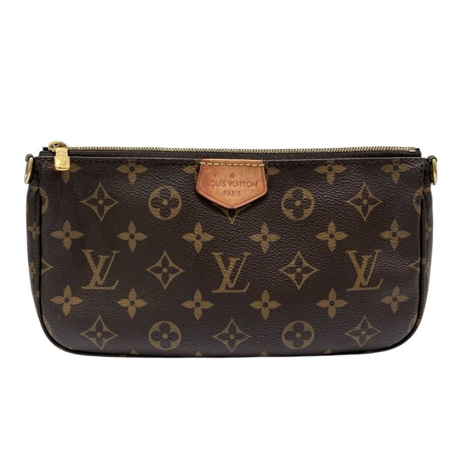 LOUIS VUITTON 路易威登 M44840 MULTI POCHETTE ACCESSOIRES 三合一麻將包 PVC帆布 棕色 金釦-1