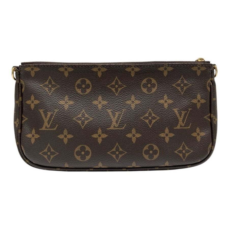LOUIS VUITTON 路易威登 M44840 MULTI POCHETTE ACCESSOIRES 三合一麻將包 PVC帆布 棕色 金釦-2