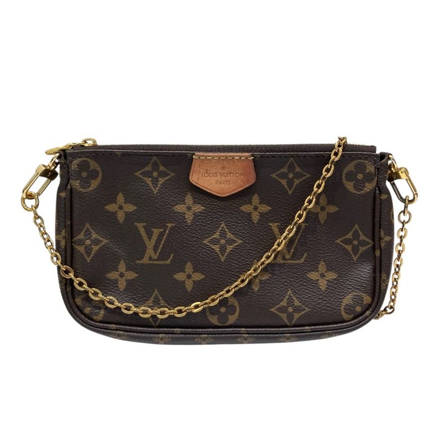 LOUIS VUITTON 路易威登 M44840 MULTI POCHETTE ACCESSOIRES 三合一麻將包 PVC帆布 棕色 金釦-14
