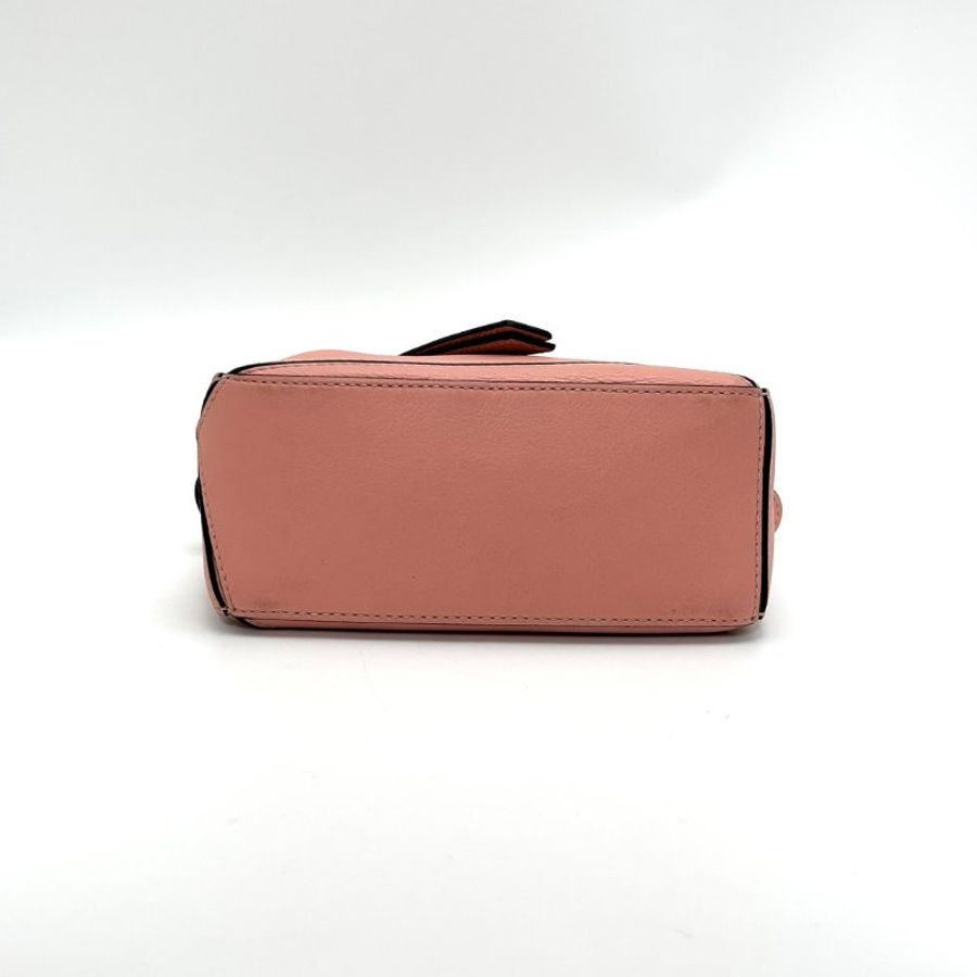 LOEWE/羅意威粉色金扣Puzzle mini幾何手提单肩斜挎包-4