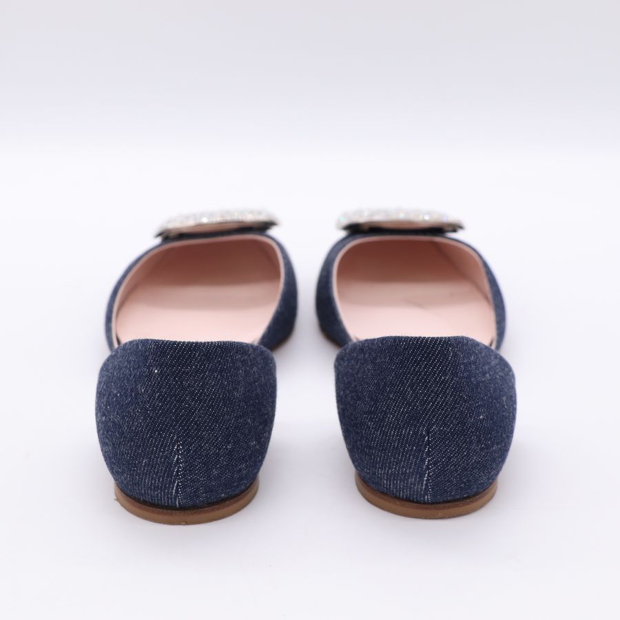 Roger Vivier 單寧面料 鑽扣 平底鞋 EU39-6