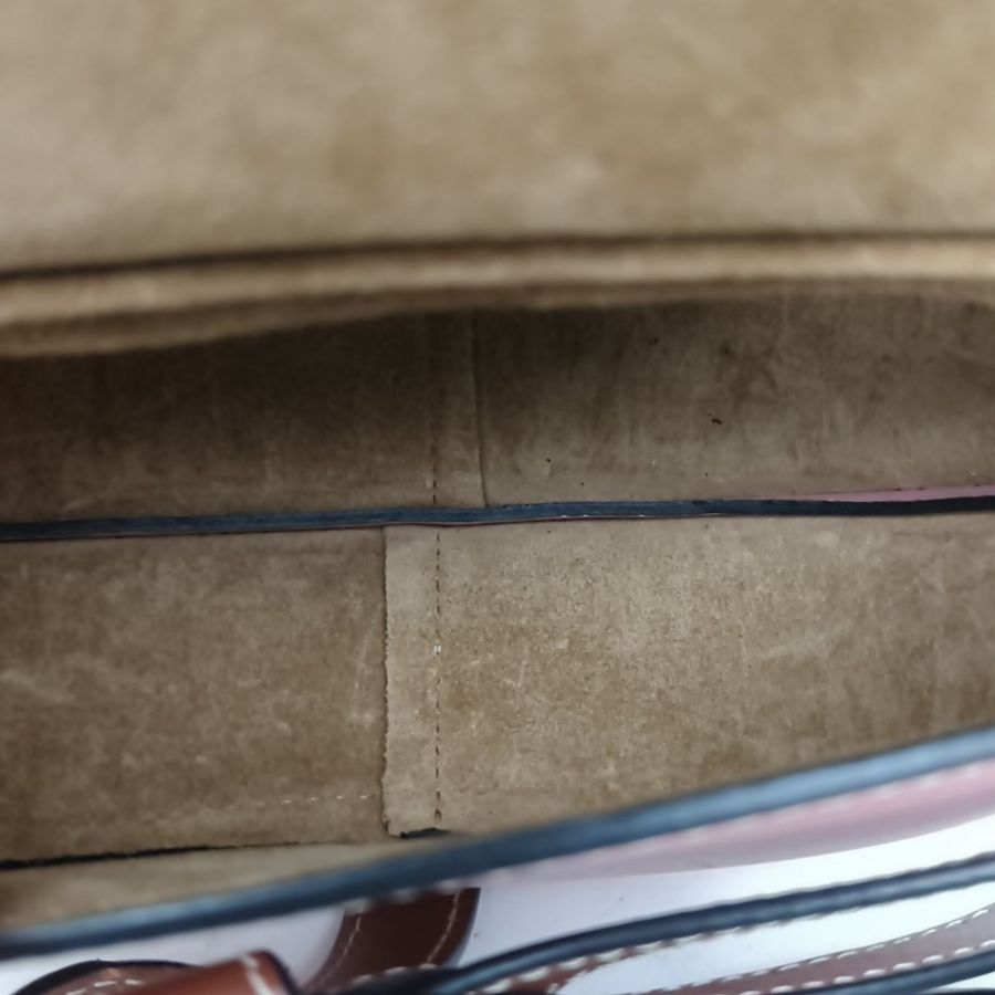 LOEWE Gate馬鞍斜跨包MINI拼色牛皮肩背包-4