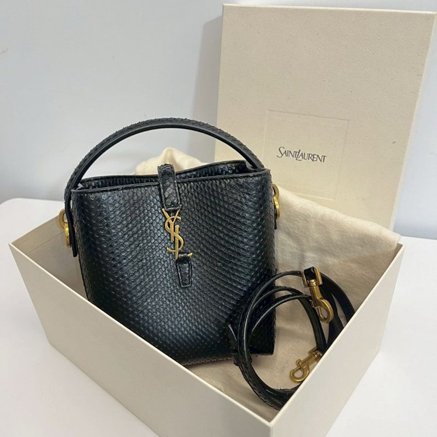 YSL 蛇皮 水桶包-0