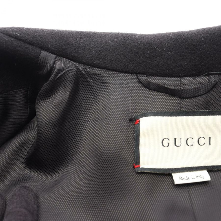 GUCCI 雙 G 其他大衣 494500 羊毛黑色二手女款-6