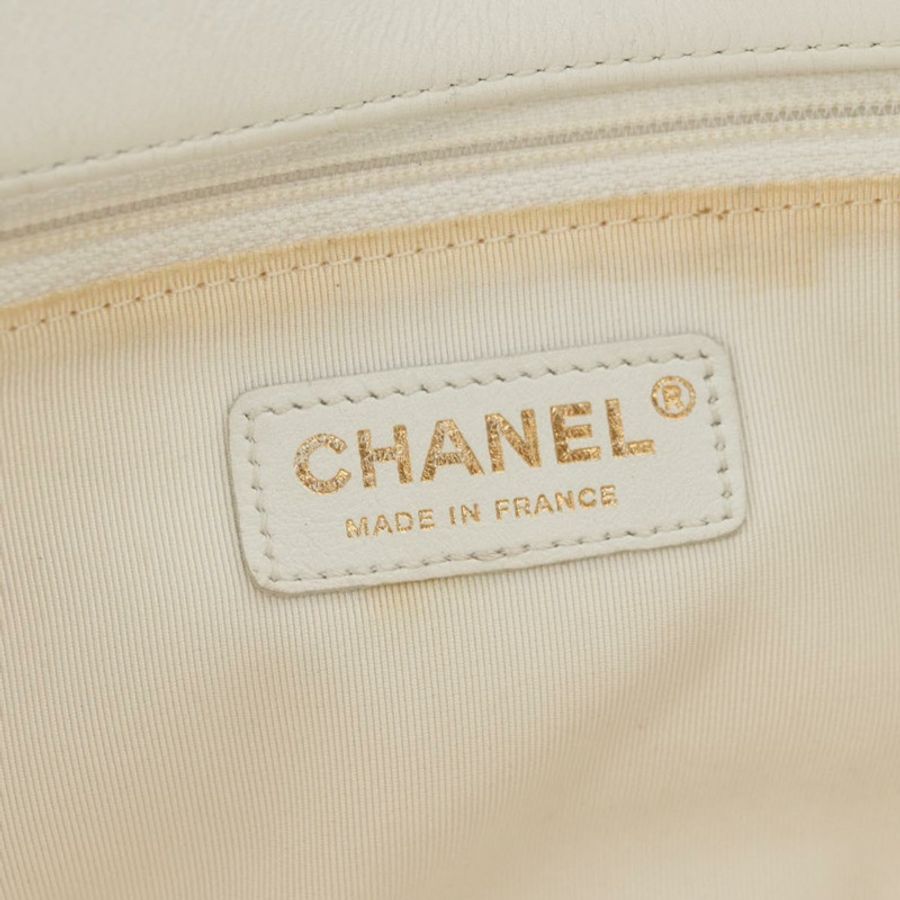 【日本直送】香奈兒 (CHANEL) 鏈條 Boy Chanel 單肩包 白色 金色 CC 標誌 正品 ka4428V-19