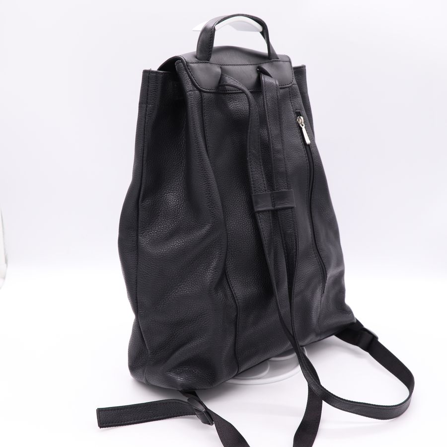 Longchamp 瓏驤 黑色 皮革 後背包 雙肩包-5