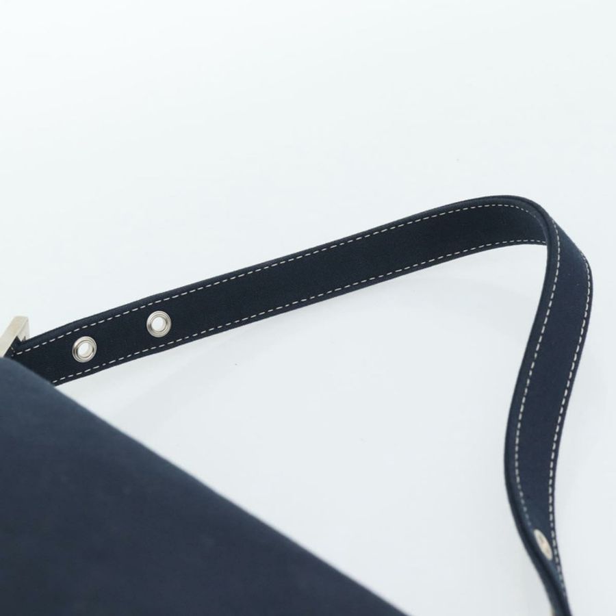 【日本直送】FENDI Mamma Baguette 肩背包 帆布 海軍藍 銀色 正品 187955V-7