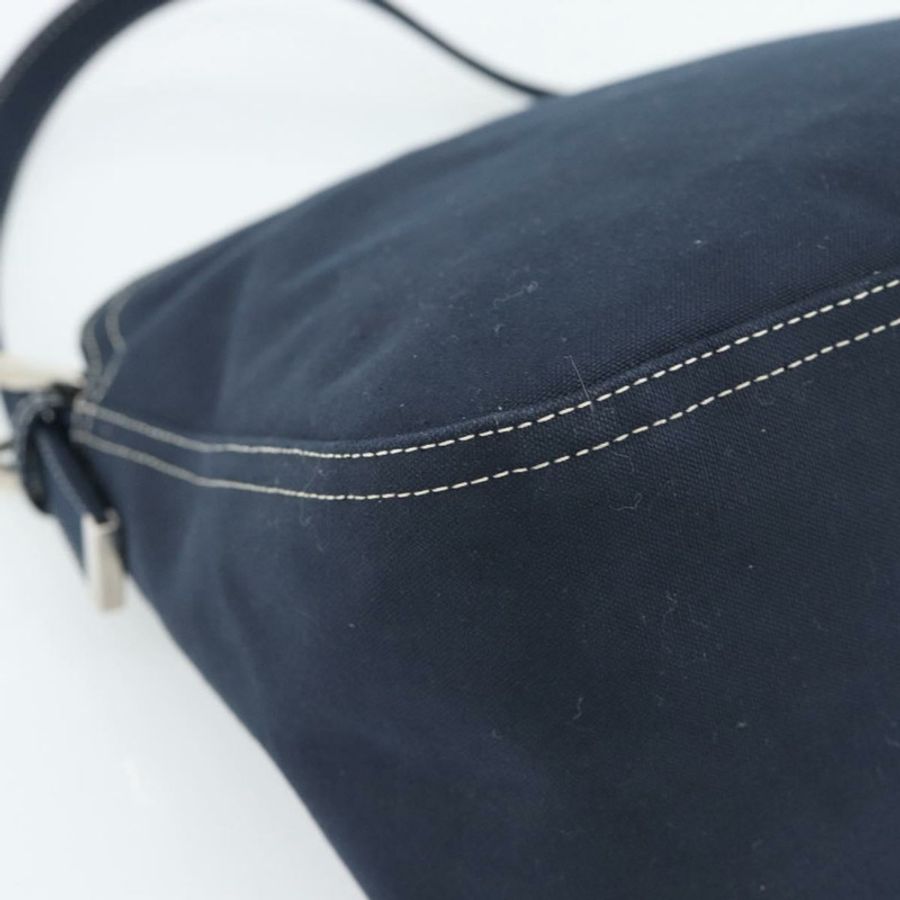 【日本直送】FENDI Mamma Baguette 肩背包 帆布 海軍藍 銀色 正品 187955V-15