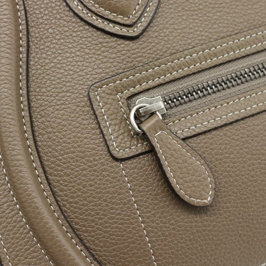 【日本直送】CELINE Luggage Micro Shopper 手提包 皮革 灰色 正品 187982V-17