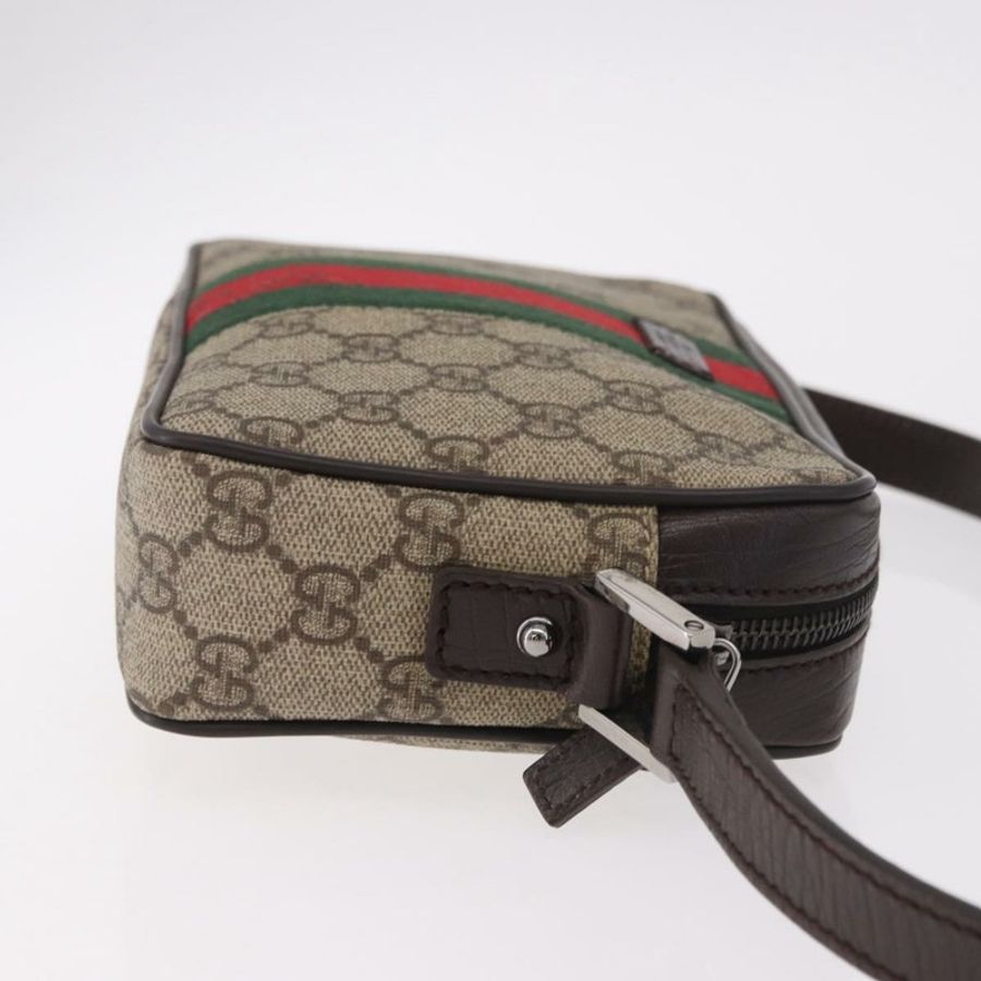 【日本直送】GUCCI GG Supreme 單肩包 PVC 米色 銀色 162910 正品 187994V-3