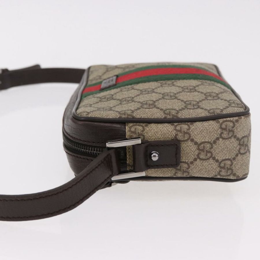 【日本直送】GUCCI GG Supreme 單肩包 PVC 米色 銀色 162910 正品 187994V-4