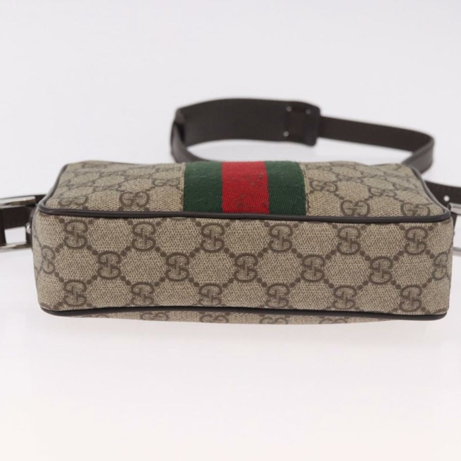 【日本直送】GUCCI GG Supreme 單肩包 PVC 米色 銀色 162910 正品 187994V-5