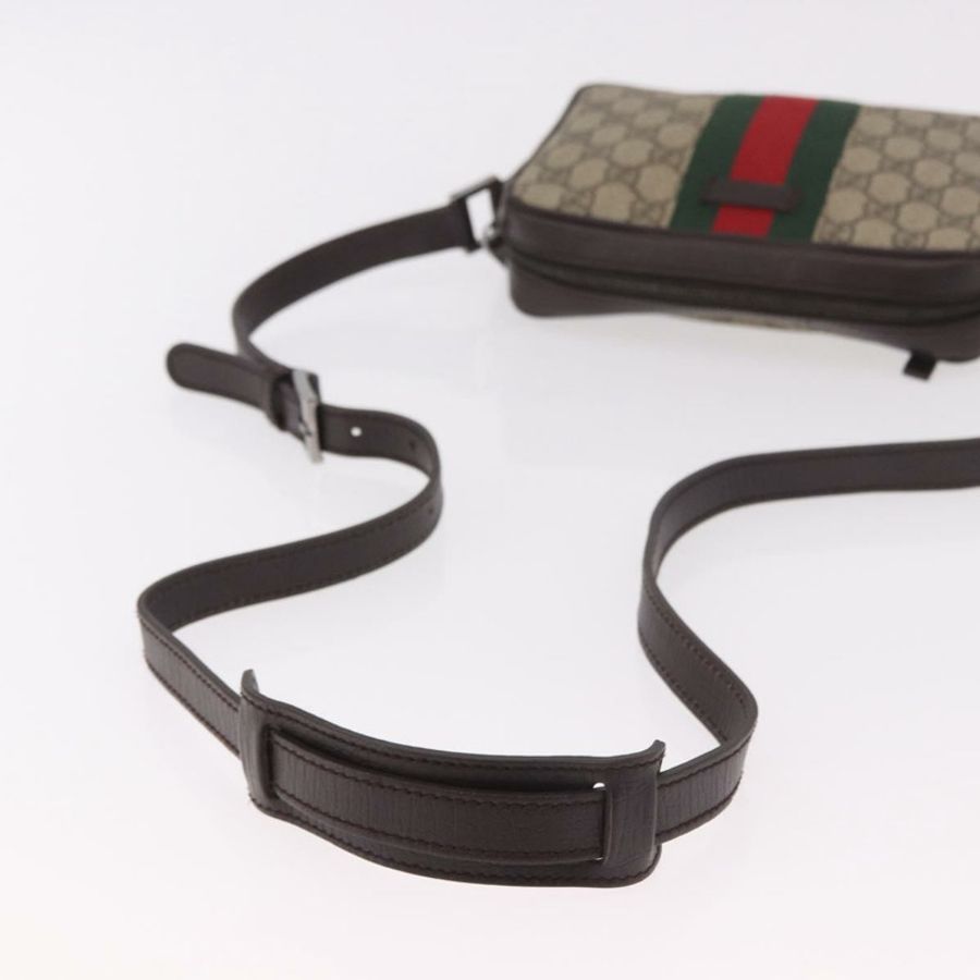 【日本直送】GUCCI GG Supreme 單肩包 PVC 米色 銀色 162910 正品 187994V-7