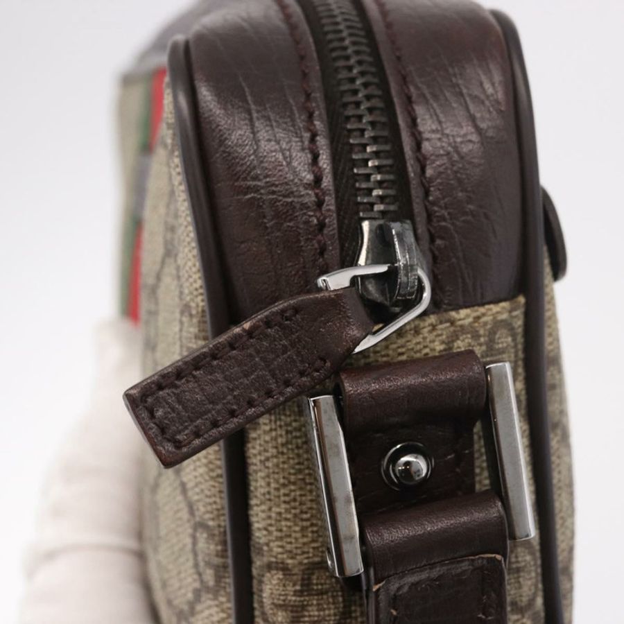 【日本直送】GUCCI GG Supreme 單肩包 PVC 米色 銀色 162910 正品 187994V-8