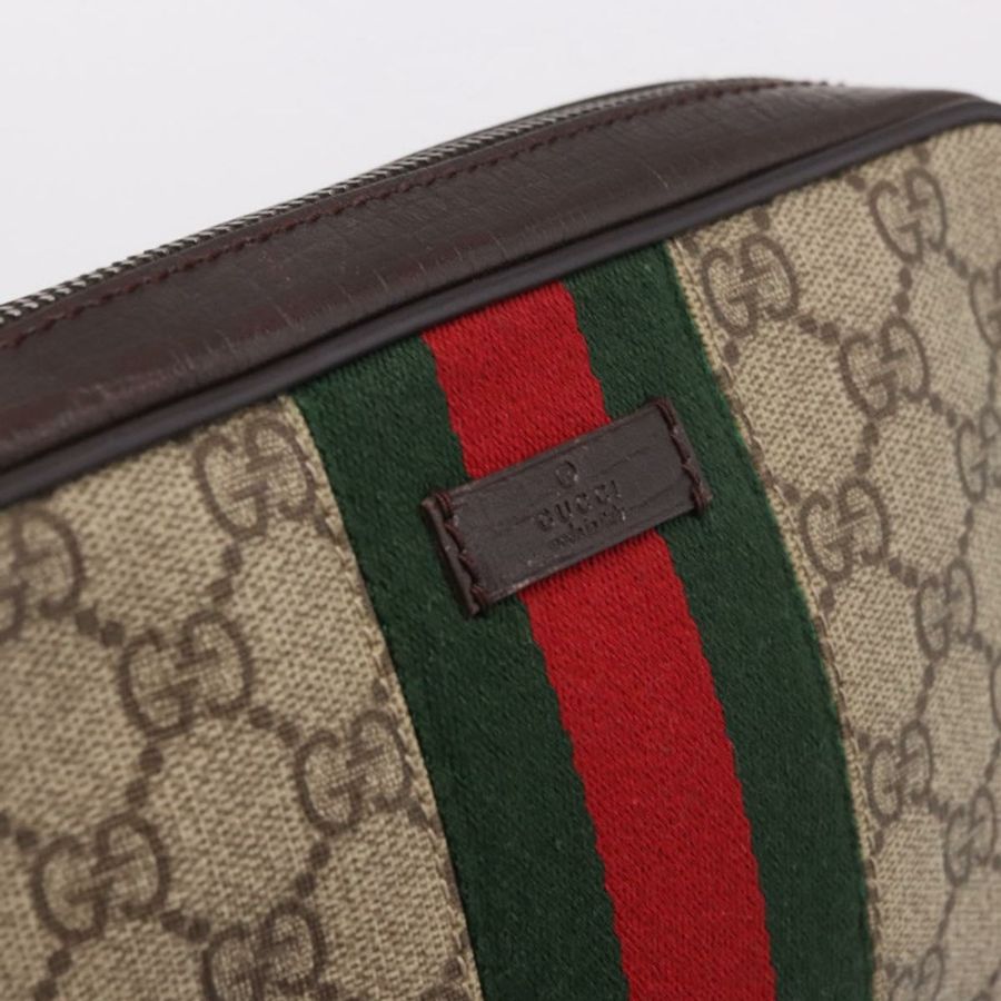 【日本直送】GUCCI GG Supreme 單肩包 PVC 米色 銀色 162910 正品 187994V-19