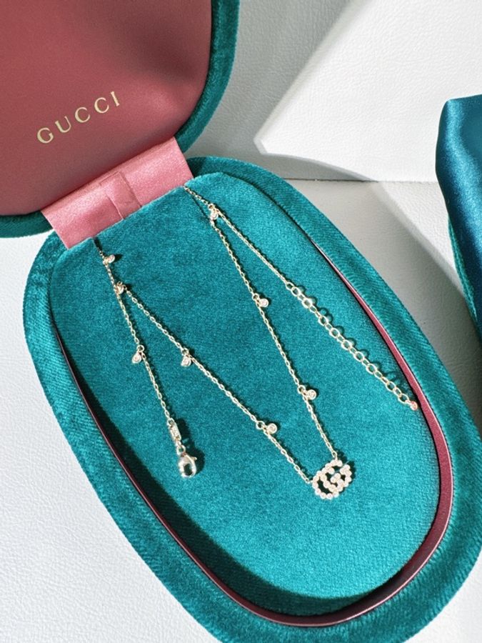 Gucci古馳 Interlocking系列 雙G鑽石項鍊-2