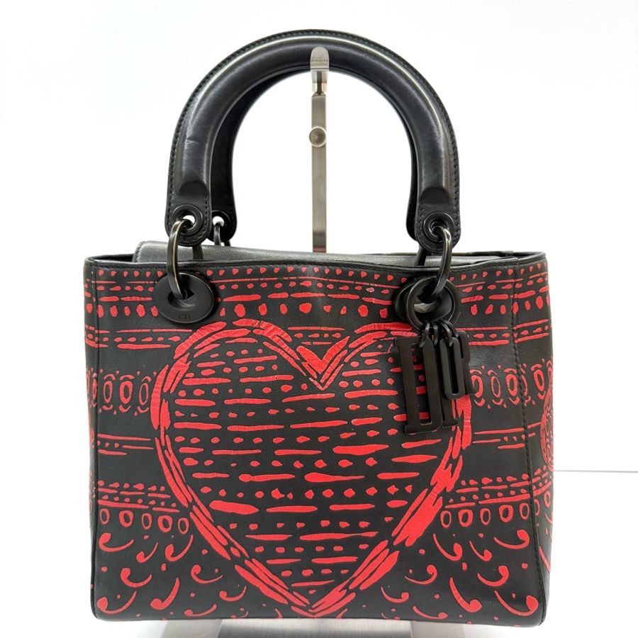 DIOR 迪奧 紅色愛心手提斜背2way包 LADY HEART-0